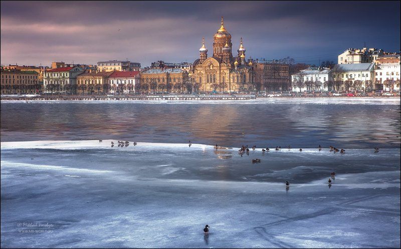 Россия, Петербург, город, зима,  Зима в Санкт-Петербурге... фото превью