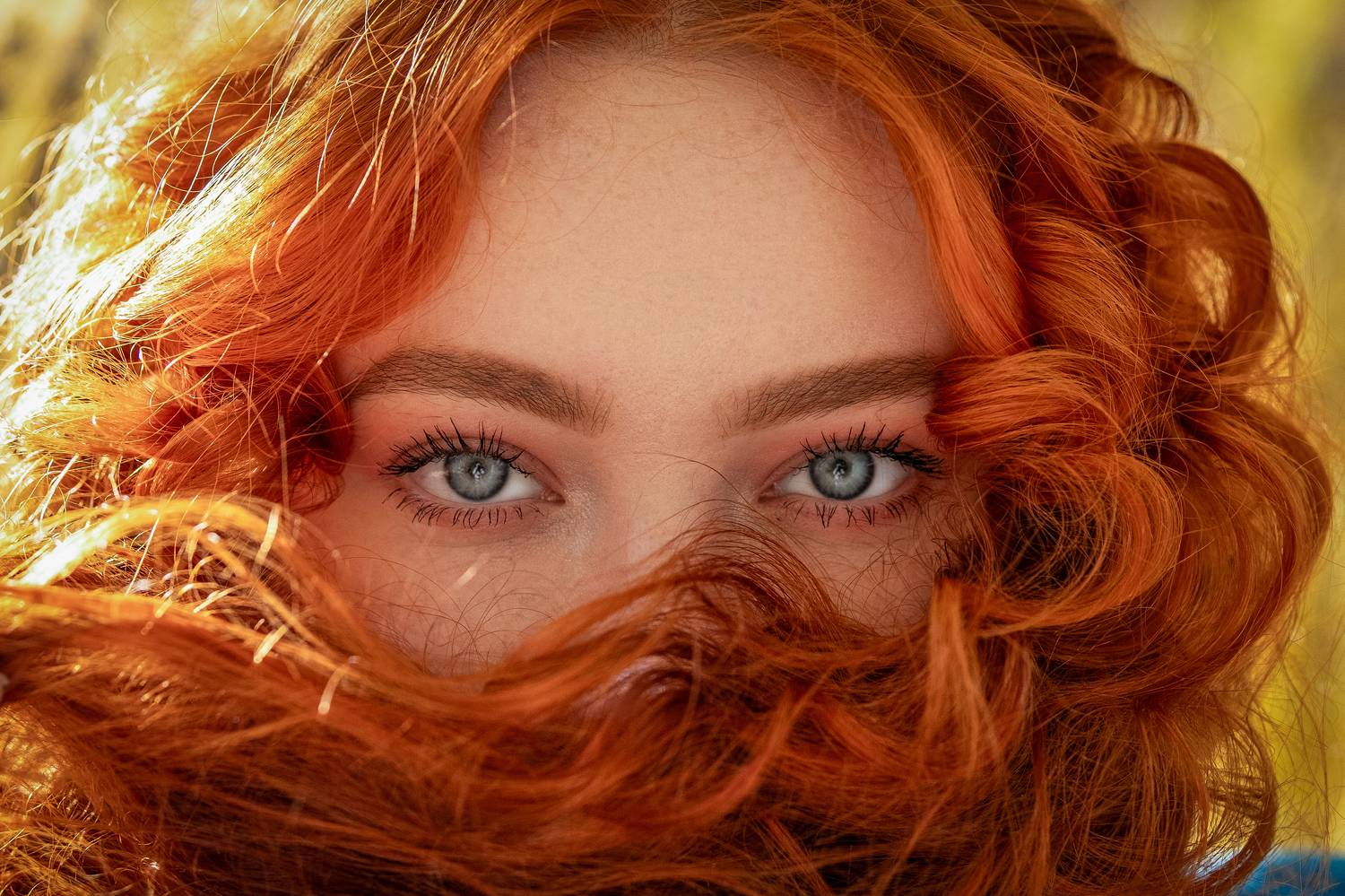 девушка, рыжеволосая, голубые глаза, глаза, Наталья Максимова
