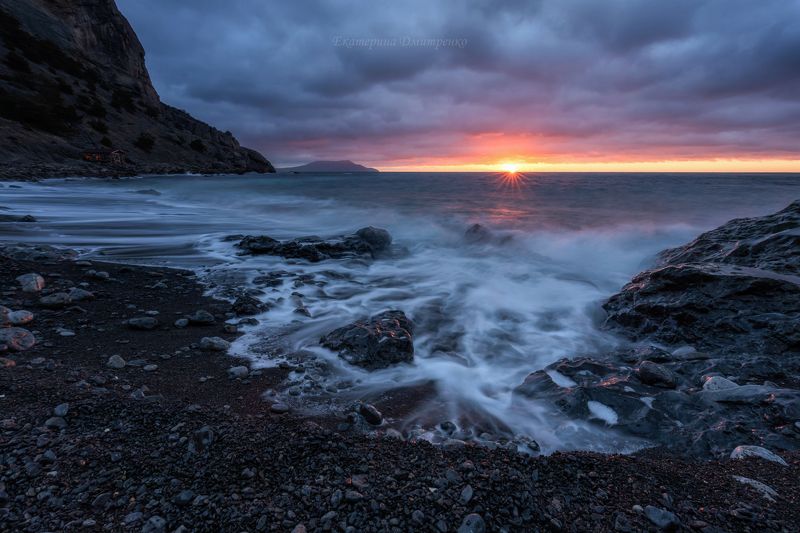 крым, новый свет, судак, море, пейзаж, природа, crimea, landscape, рассвет Январский рассвет в Синей бухте фото превью