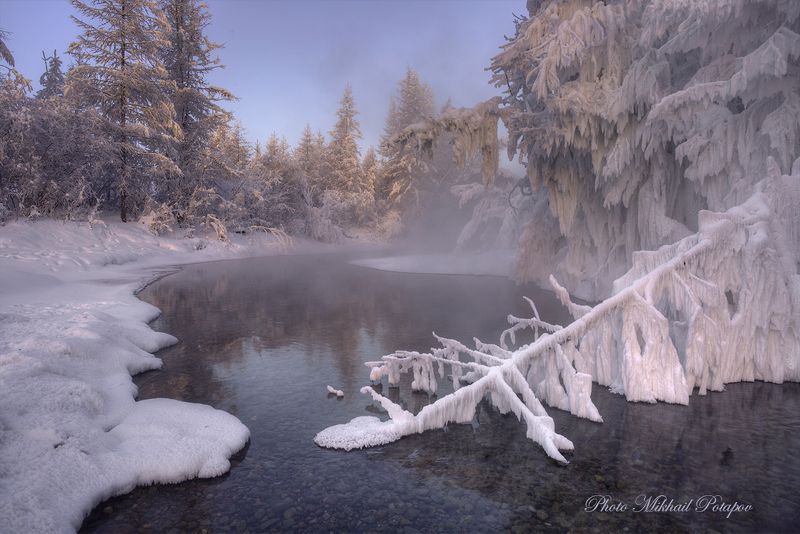якутия, оймякон, тайга, лесотундра, зима, холод Эйюмю фото превью