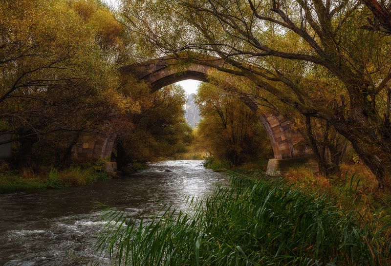 кавказ, река, армения, armenia, архитектура, осень, мост, bridge, oldbridge Таинственный мост фото превью