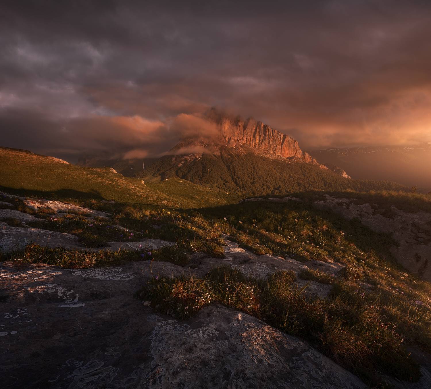 россия, ачешбоки, горы, чертовы ворота, закат, фототур, кавказ, адыгея, большой тхач, Александр Дударев
