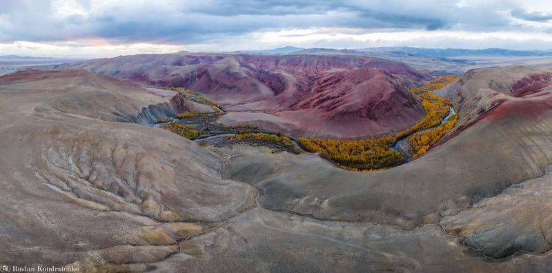 алтай, осень, горный алтай, кызылшин, долина реки кызылшин, кокоря Долина реки Кызылшин фото превью