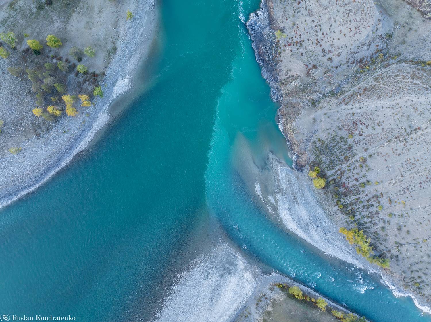 алтай, осень, горный алтай, чуя, катунь, слияние рек, слияние чуи и катуни, Кондратенко Руслан