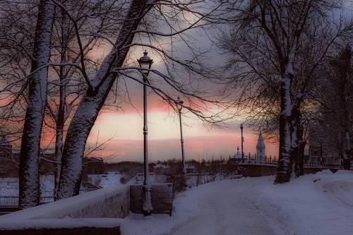 Зимний вечер в Нарве