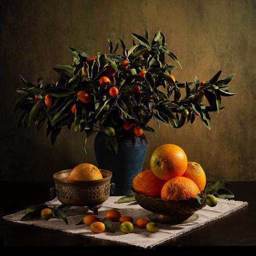 Букет с китайскими апельсинками кумкват