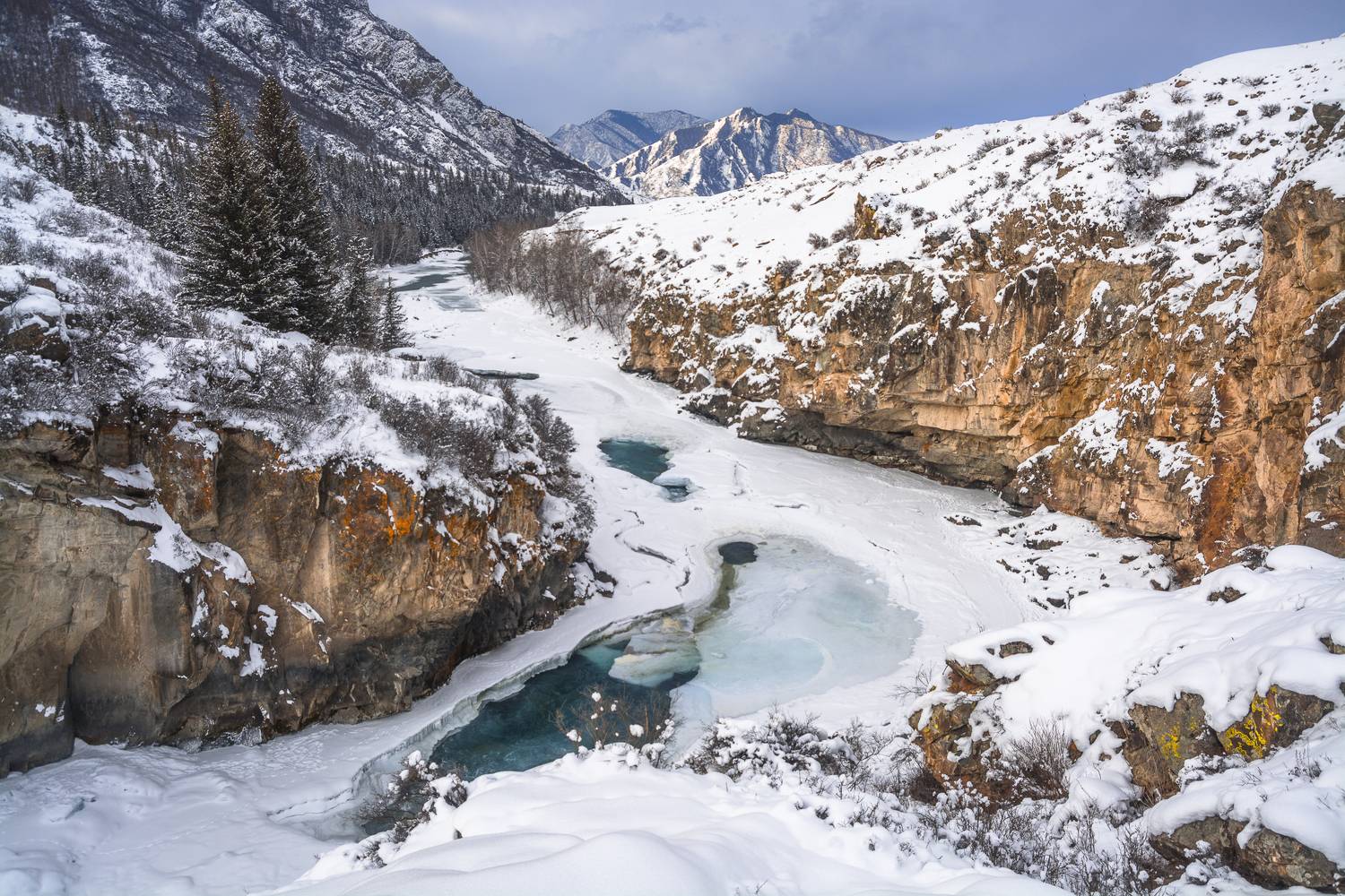 россия, горный алтай, река чуя, зима, Поляков Андрей