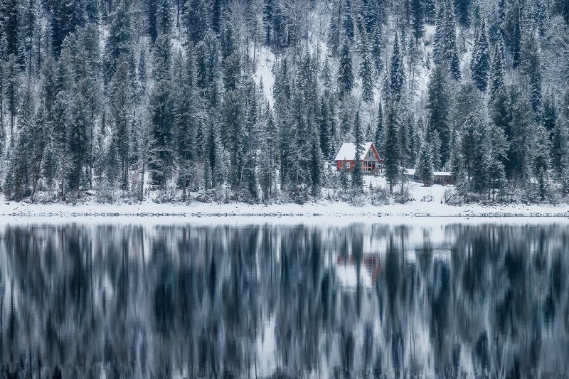 алтай, республика алтай, телецкое озеро, зима Зазеркалье фото превью