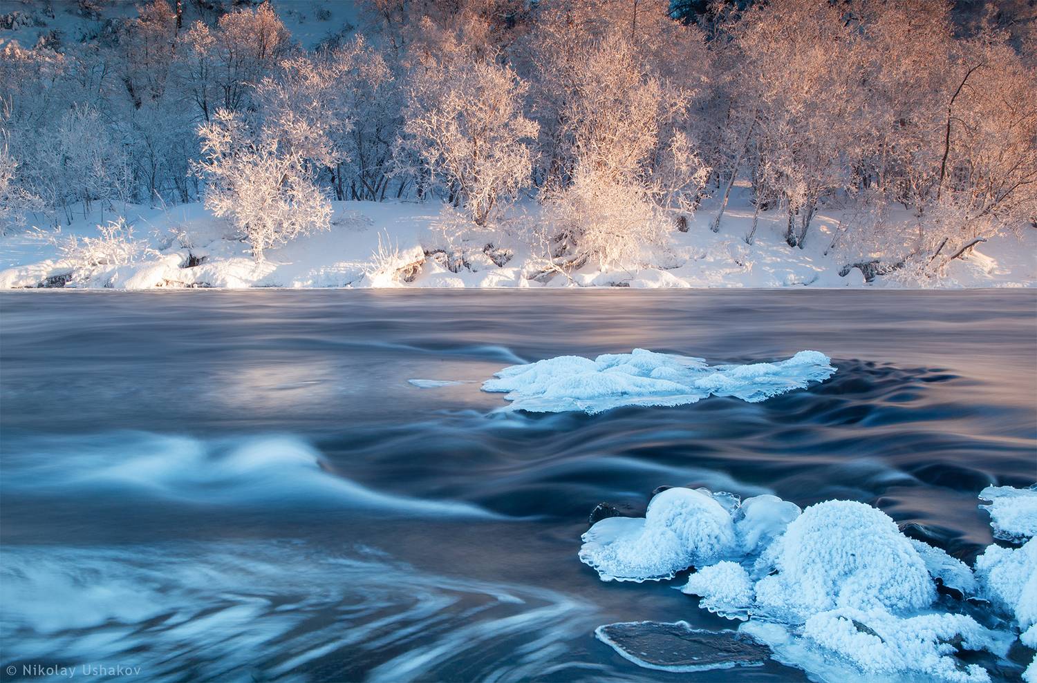 Камчатка, зима, река, Ушаков Николай