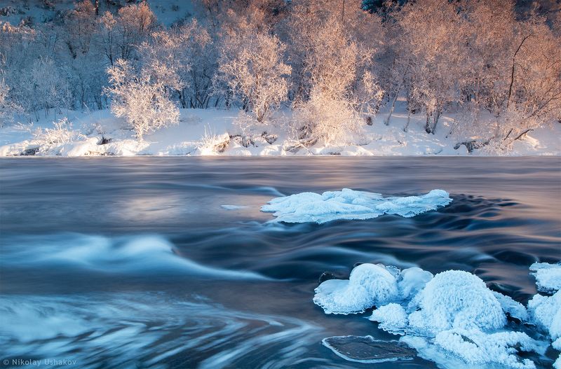 Камчатка, зима, река зимняя река фото превью