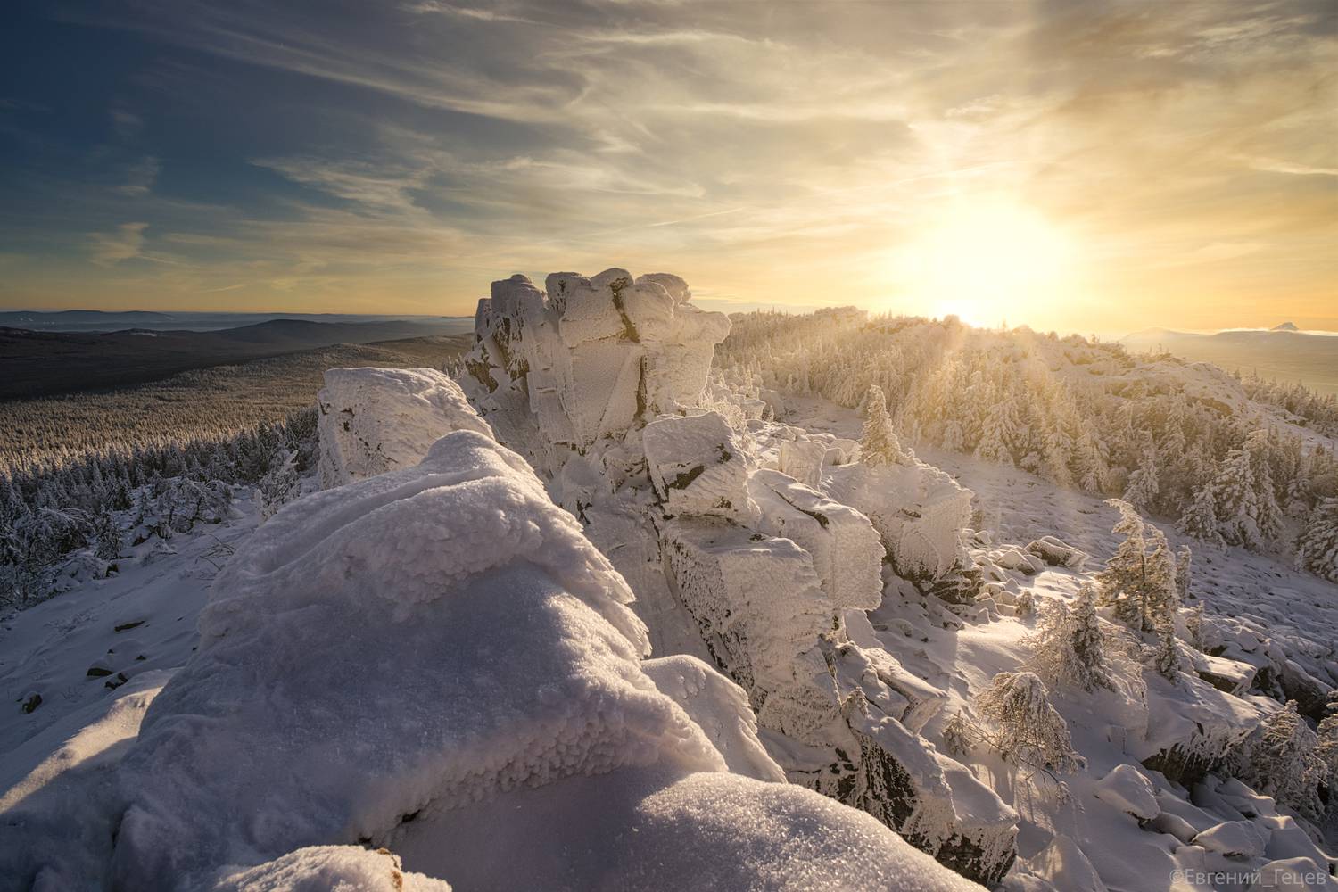 урал, пейзаж, горы, таганай, зима, солнце, Евгений Гецев