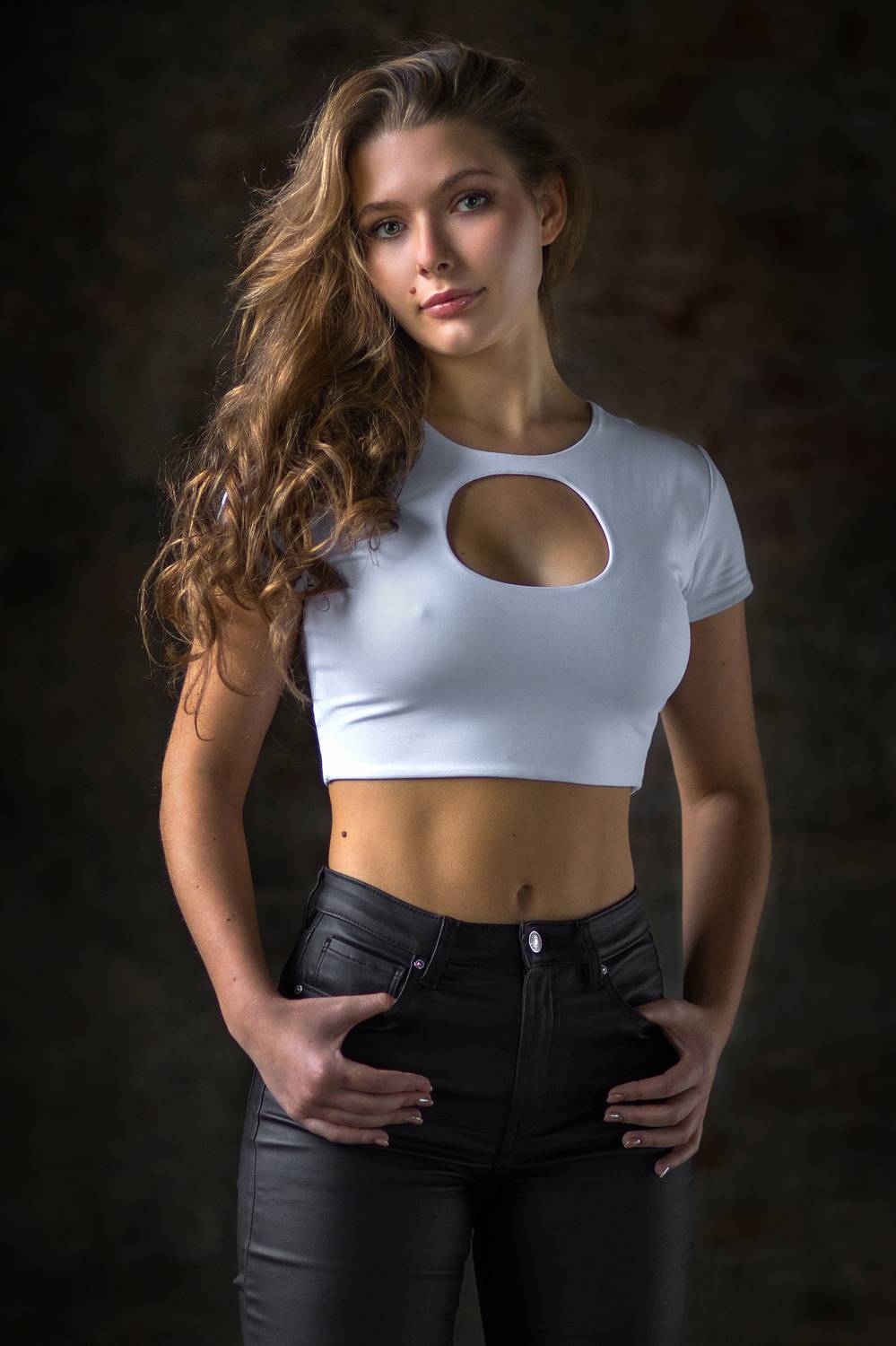 девушка взгляд грудь студия свет бельё, Михаил Герасимов