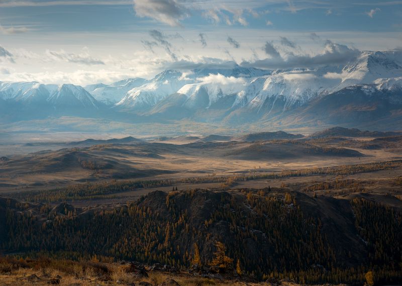 Горный Алтай; Северочуйский хребет; Курайская степь Предрассветность Курайской степи фото превью