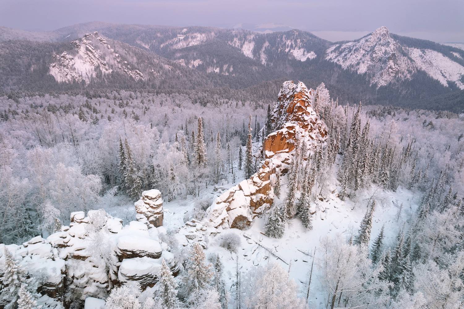 красноярск, столбы, скала, красиво, снег, зима, Нерозя Александр