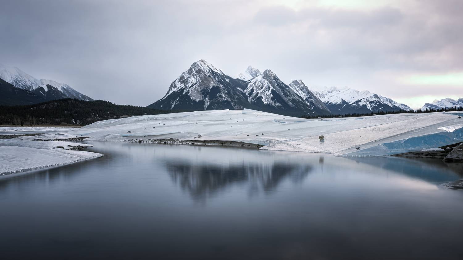 rockymountain,abrahamlake,water,ice,winter, LI YAN DAI