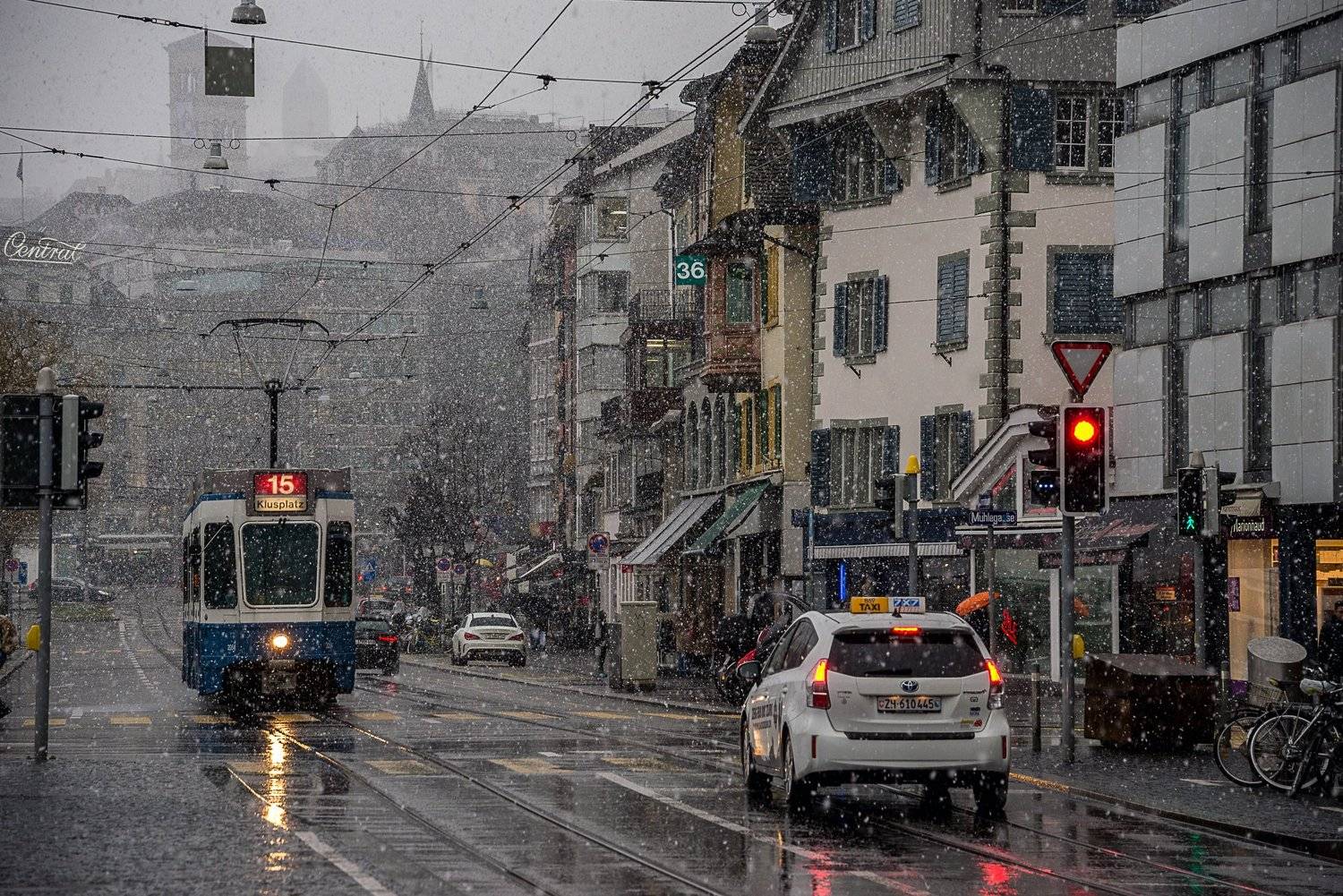 Зима, Снег, Снегопад, Цюрих, Швейцария, Щвецария, Татьяна Белякова