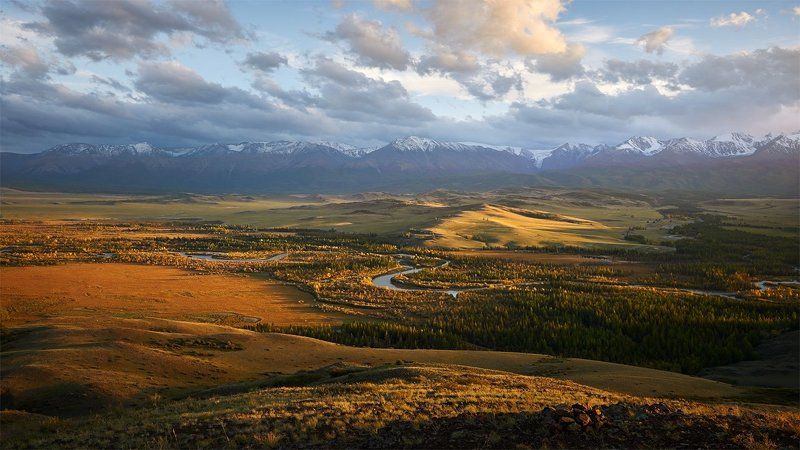 алтай, курайская котловина, чуя, вечер Вечерний обзор фото превью