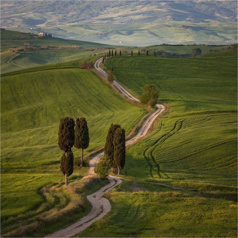 Italy, Pienza, Tuscany, Италия, Тоскана Дорога \