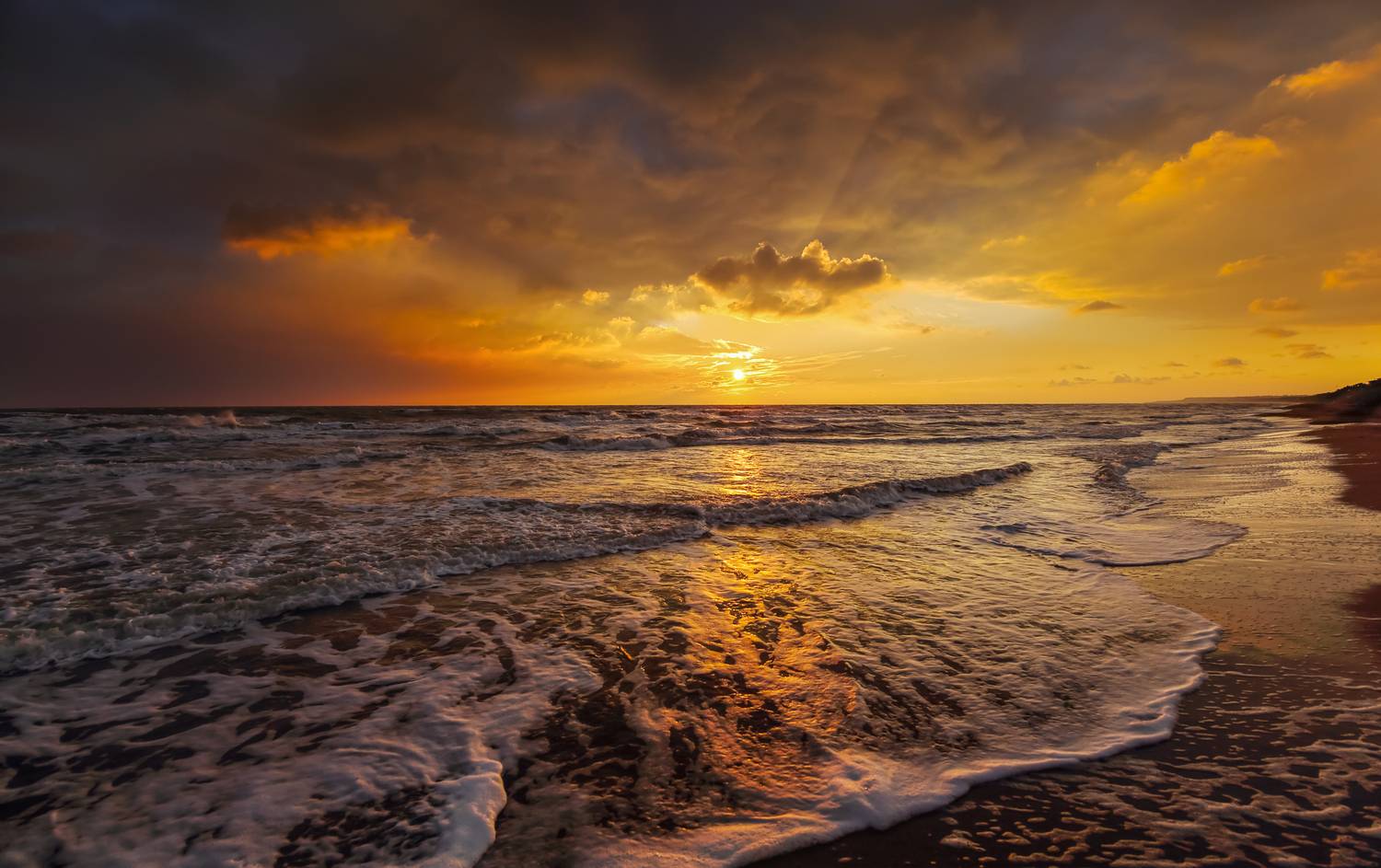 море солнце рассвет волны пейзаж, Мурзинов Виктор