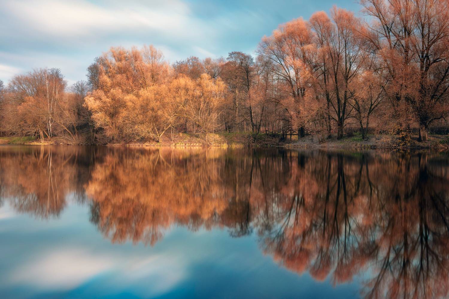 осень, отражения, лес, Валерий Вождаев