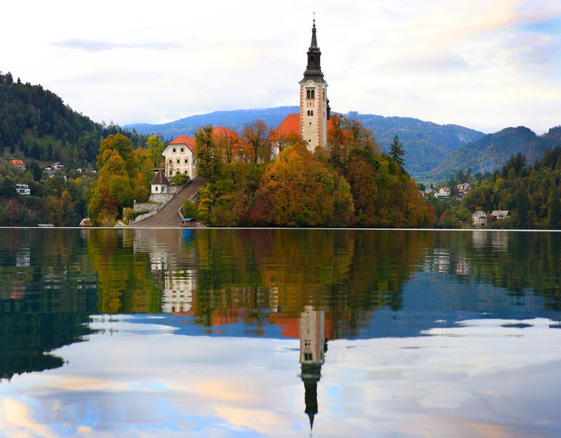 блед, озеро, словения, bled, slovenia, пейзаж, триглав, альпы, юлийские альпы, остров блед Блед фото превью