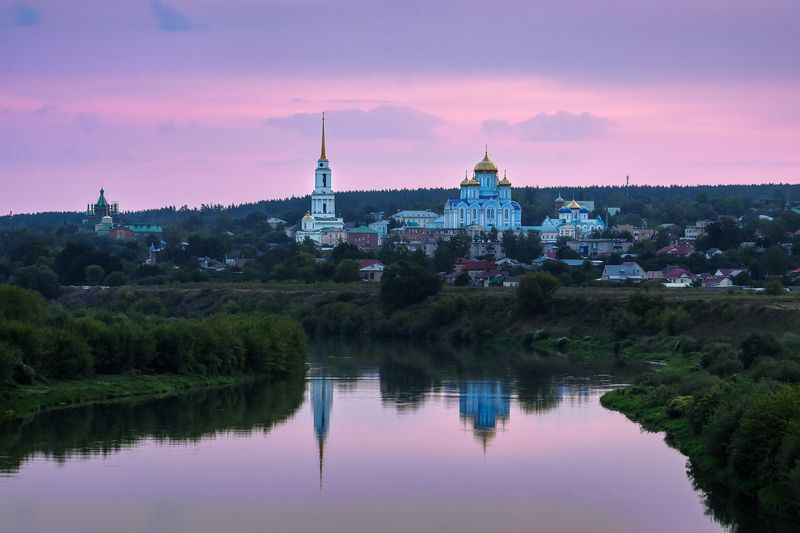 липецкая область, задонск, храм, монастырь, monastery, дон, река, рассвет Перед рассветом на Дону фото превью