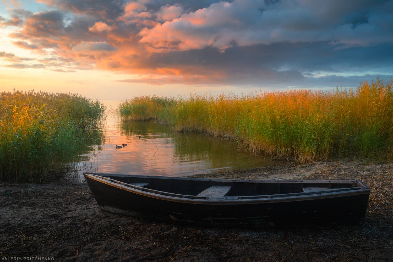вечер, закат, тишина, осень, природа, пейзаж, calm, autumn, sunset, landscape, nature, Валерий Притченко