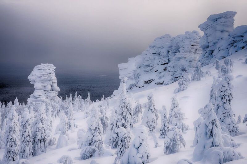 Зима в горах Урала фото превью