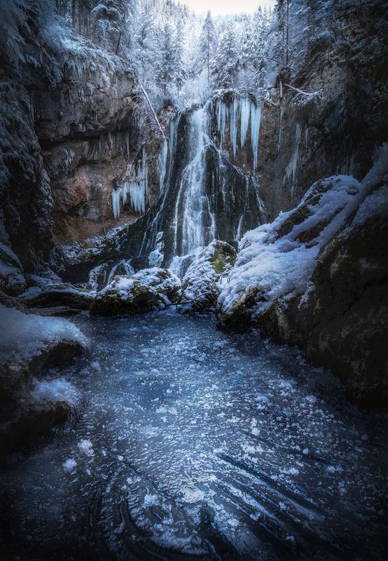 Salzburg, Austria, landscapes Icy Falls фото превью