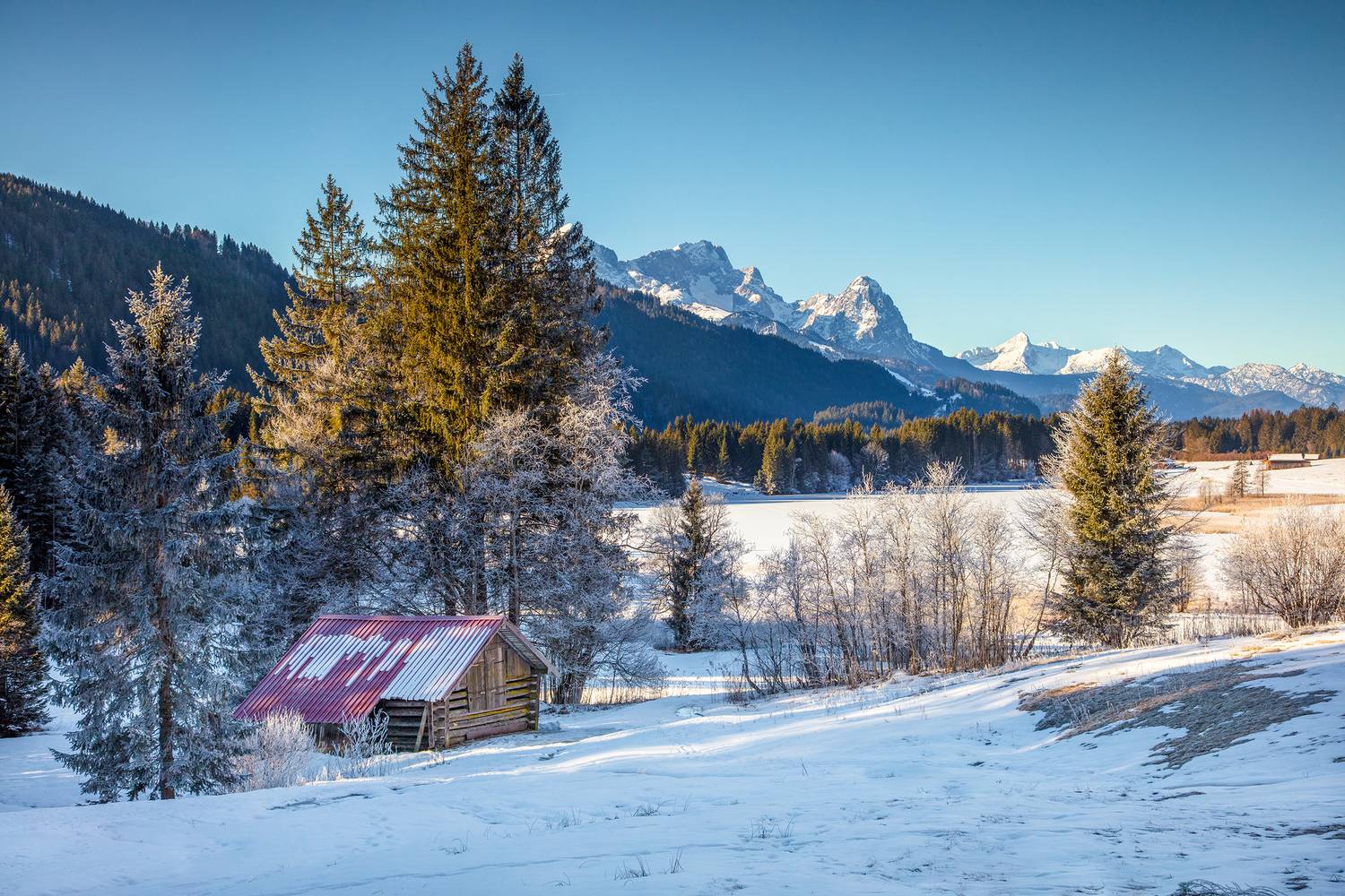 alps, mountains, germany, winter, see, geroldsee, deutschland,  Gregor