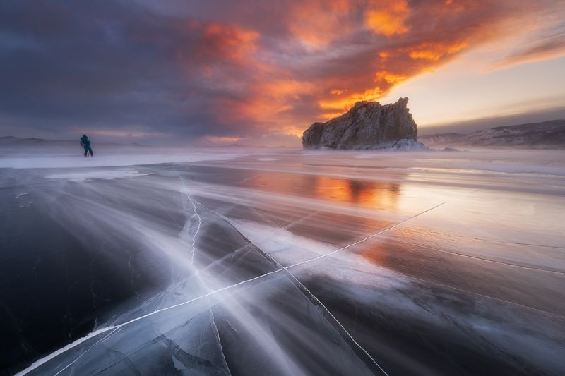 Байкал. Закатный шторм фото превью
