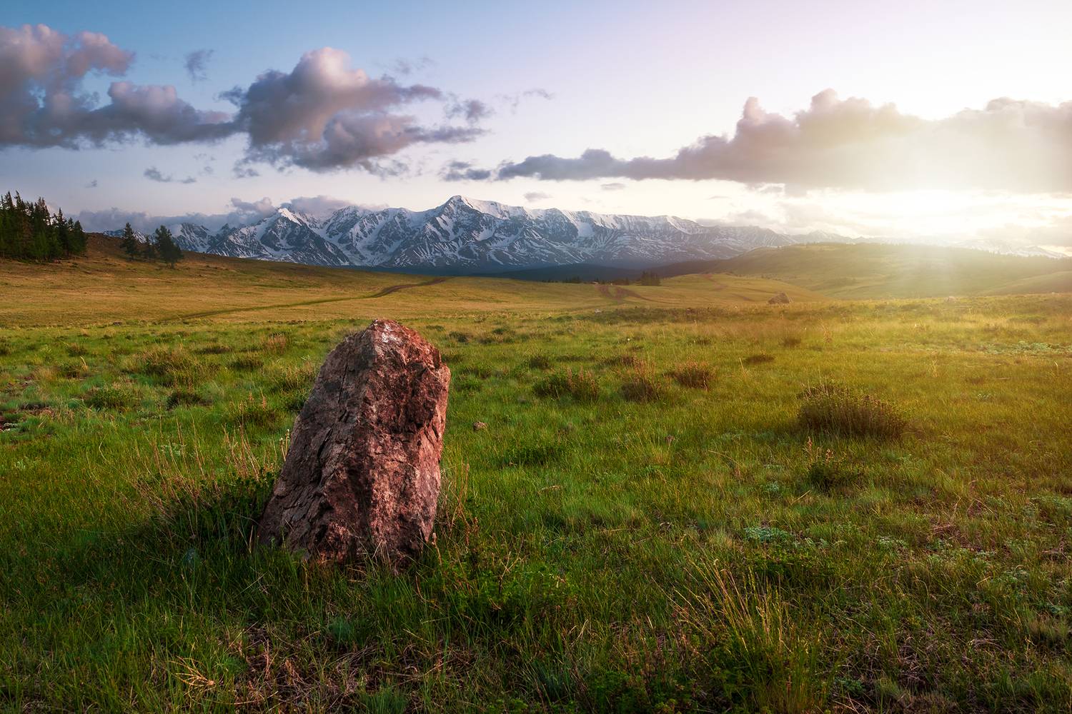 пейзаж, облака, природа, россия, горы, закат, алтай, Andrey