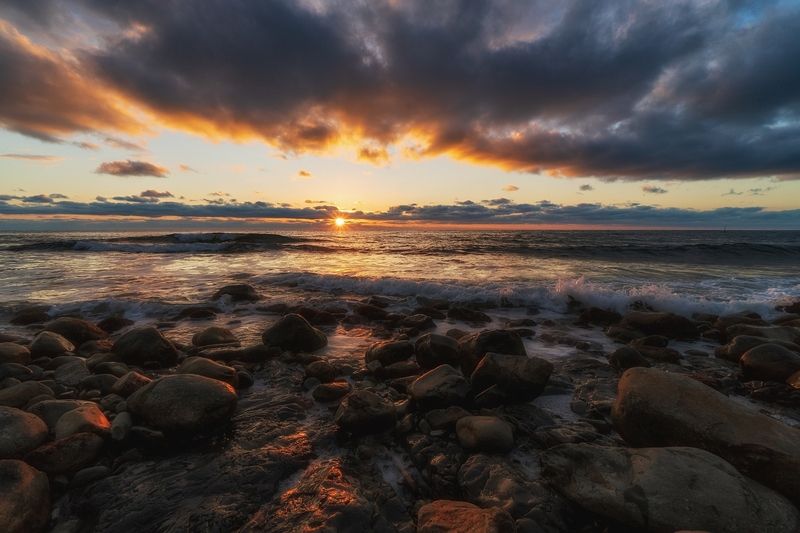 море, закат, облака, солнце, туапсе, мыс, кадош Кадошский закат. фото превью