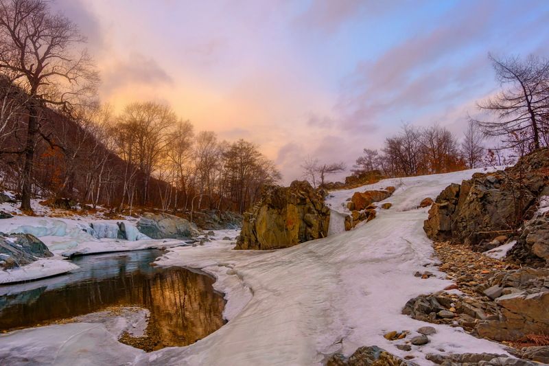 зима, вечер, лед, р.рудная Февральский вечер фото превью
