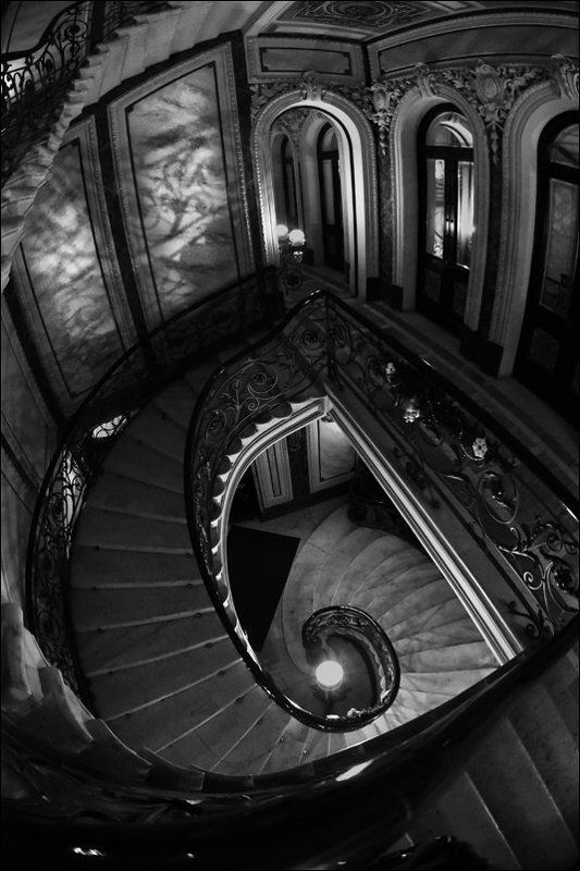 Лестница, Линии, Форма, Чёрно-белое Парадная лестница фото превью