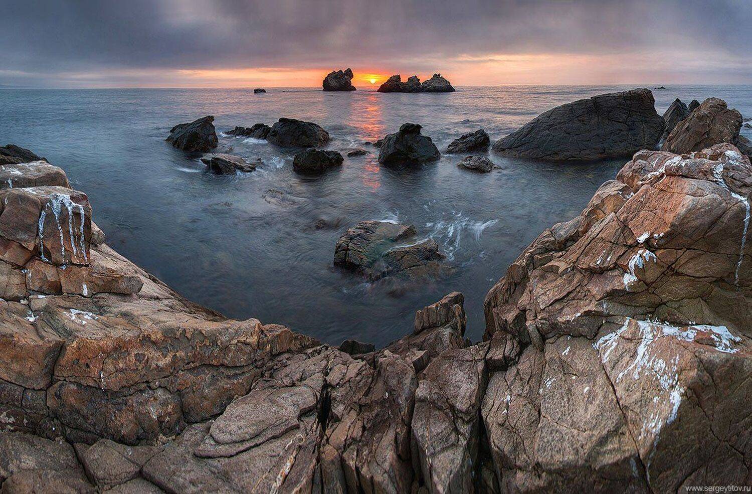 Волна, Крым, Море, Пейзажи Крыма, Пляж, Птичьи скалы, Скала, Солнце, Утёс, Serge Titov