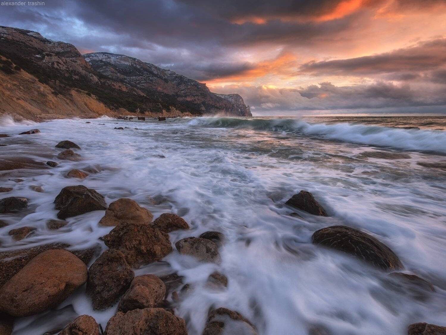 балаклава, зима, золотой пляж, крым, морской пейзаж, мыс айя, пейзаж, шторм, Александр Трашин