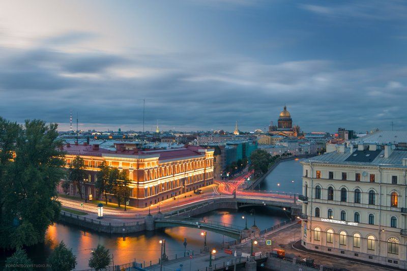 Река Мойка, вид на Исаакиевский собор фото превью