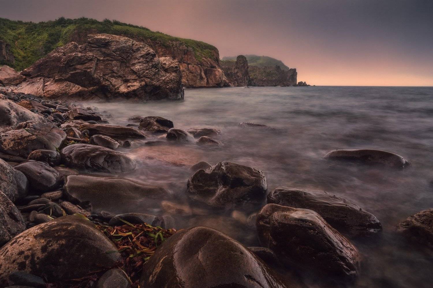 Вечер, Камни, Море, Туман, Андрей Кровлин