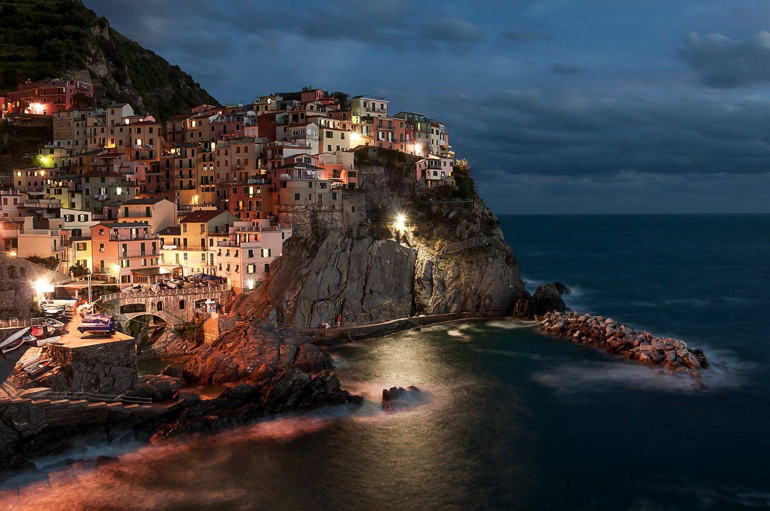 Вечер, Горы, Италия, Манарола, Море скала, Чинве-терре, Чинкве-терре, Татьяна Белякова