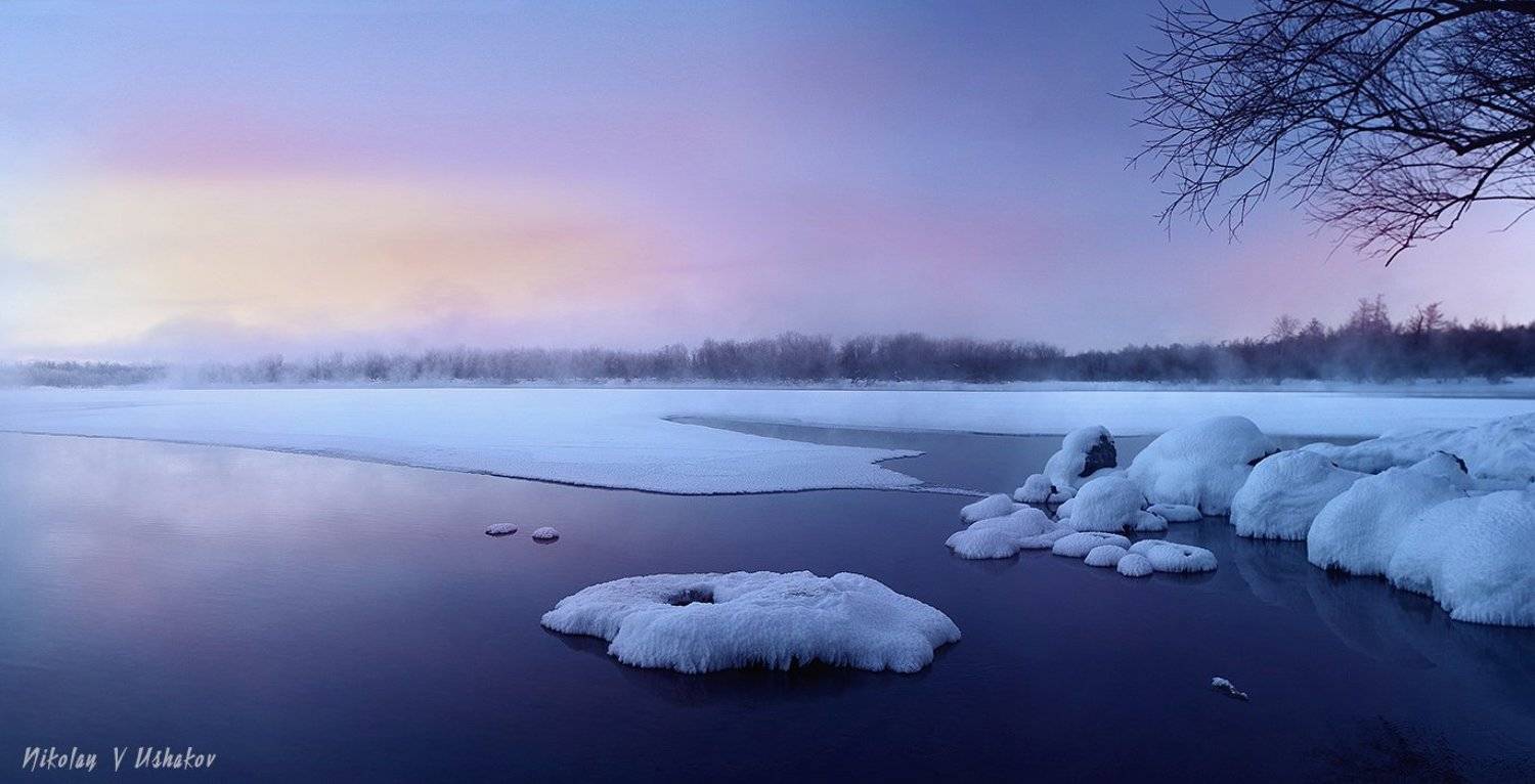 Камчатка река утро, Николай Ушаков (Graff)
