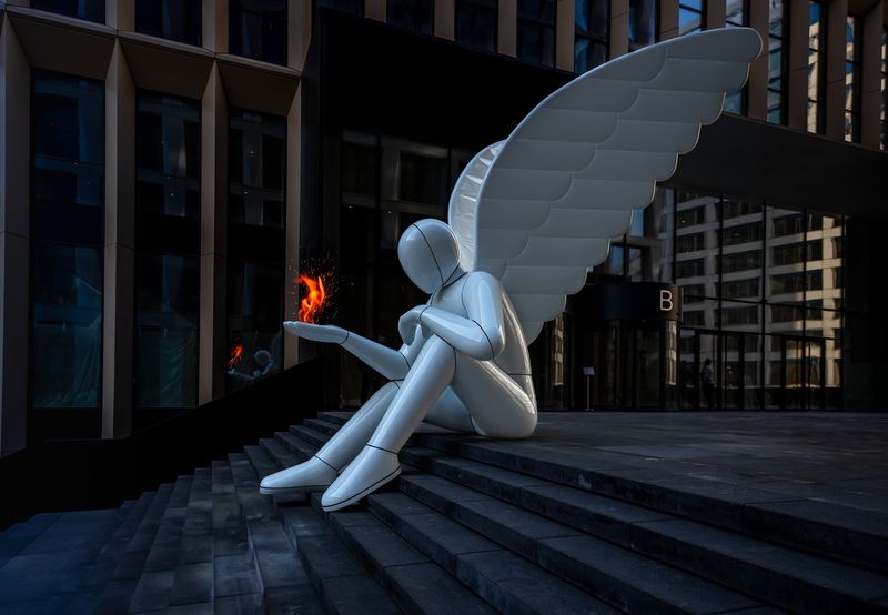 архитектура,ангел,москва ,фотография ,город Ангел бетонных коробок фото превью