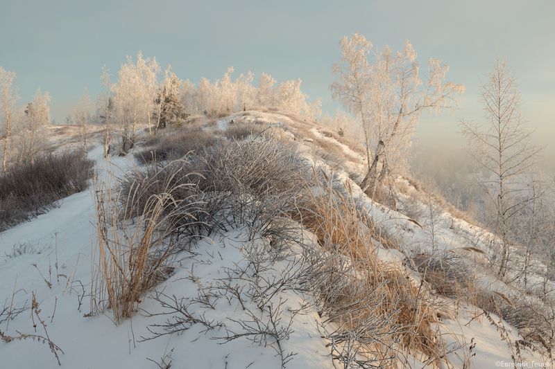 пейзаж, утро, зима, рассвет, снег, иней, урал Туманное утро фото превью