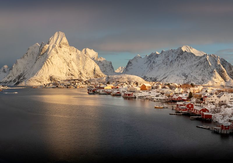 лофотены, рейне, норвегия, lofoten, rеine, norway, нд, arctic, winter on lofoten, winter on lofoten нд, арктика Утренний Рейне фото превью