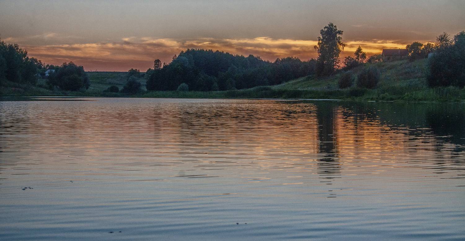 озеро закат  природа, Александр Березуцкий