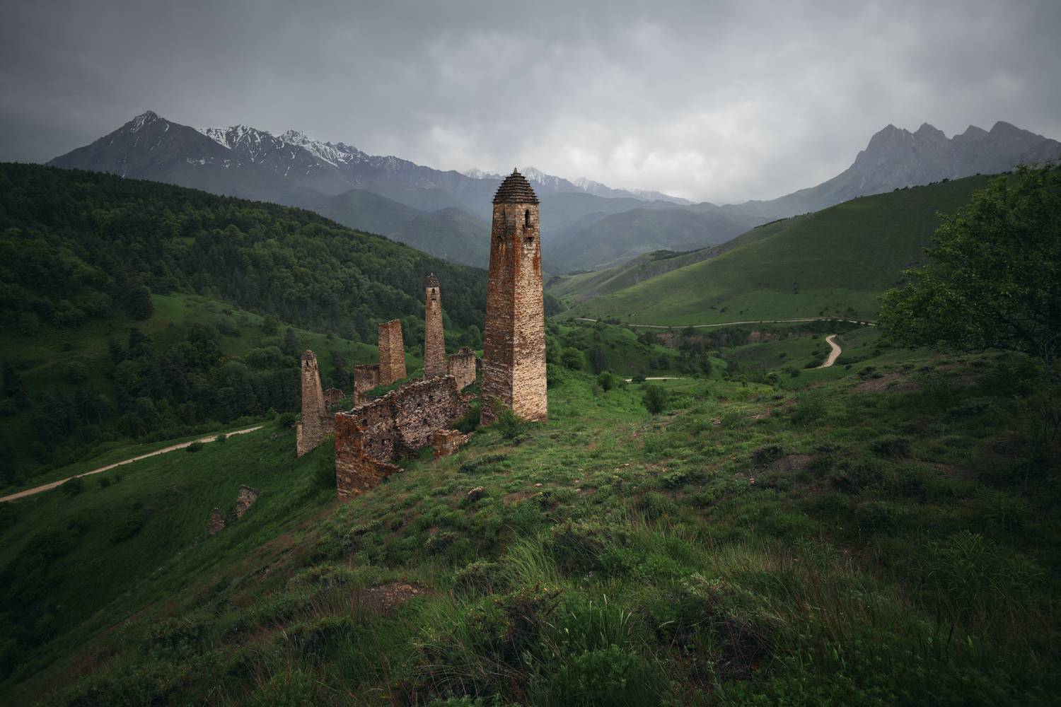 пейзаж, горы, кавказ, ингушетия, башни, Андрей