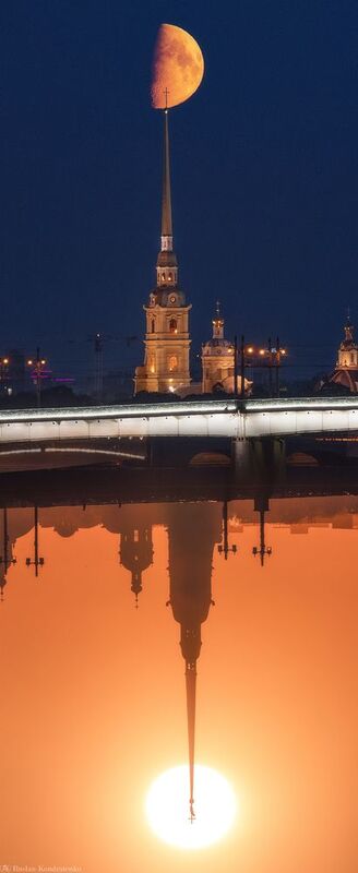 санкт-петербург, закат, прострел, луна Лунный и Солнечный Петербург фото превью