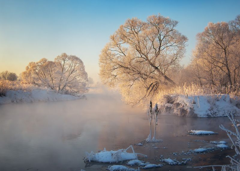 Морозное утро фото превью