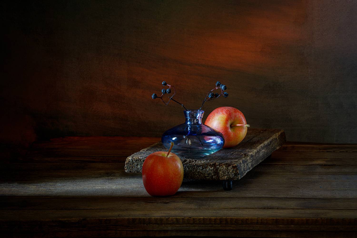 яблоки, красный, пузырек, ягоды, синий, сухой, ветки, Алексей Бычков