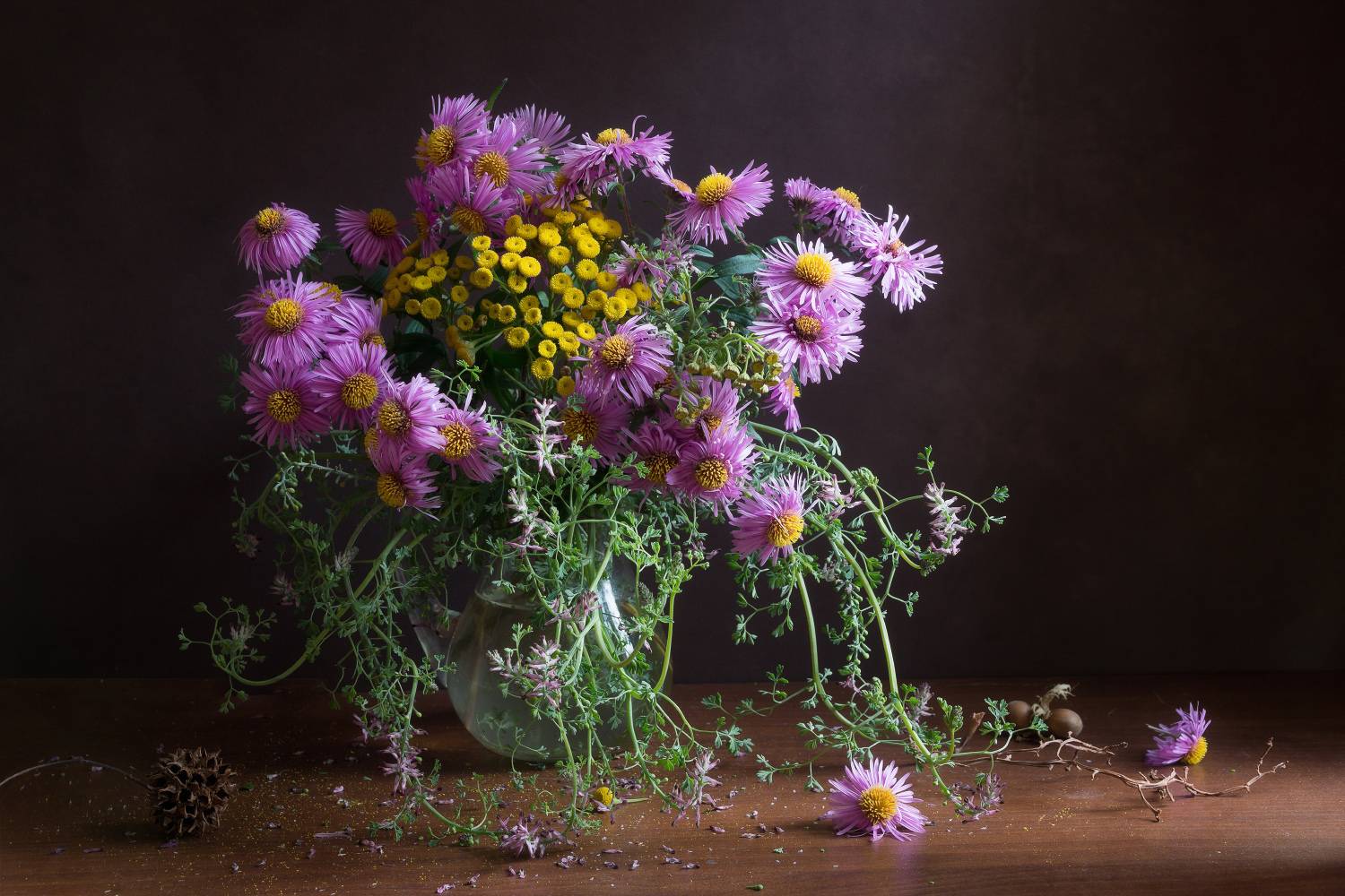 цеты, букет, октябрины, пижма, осень, Елена Колеснева